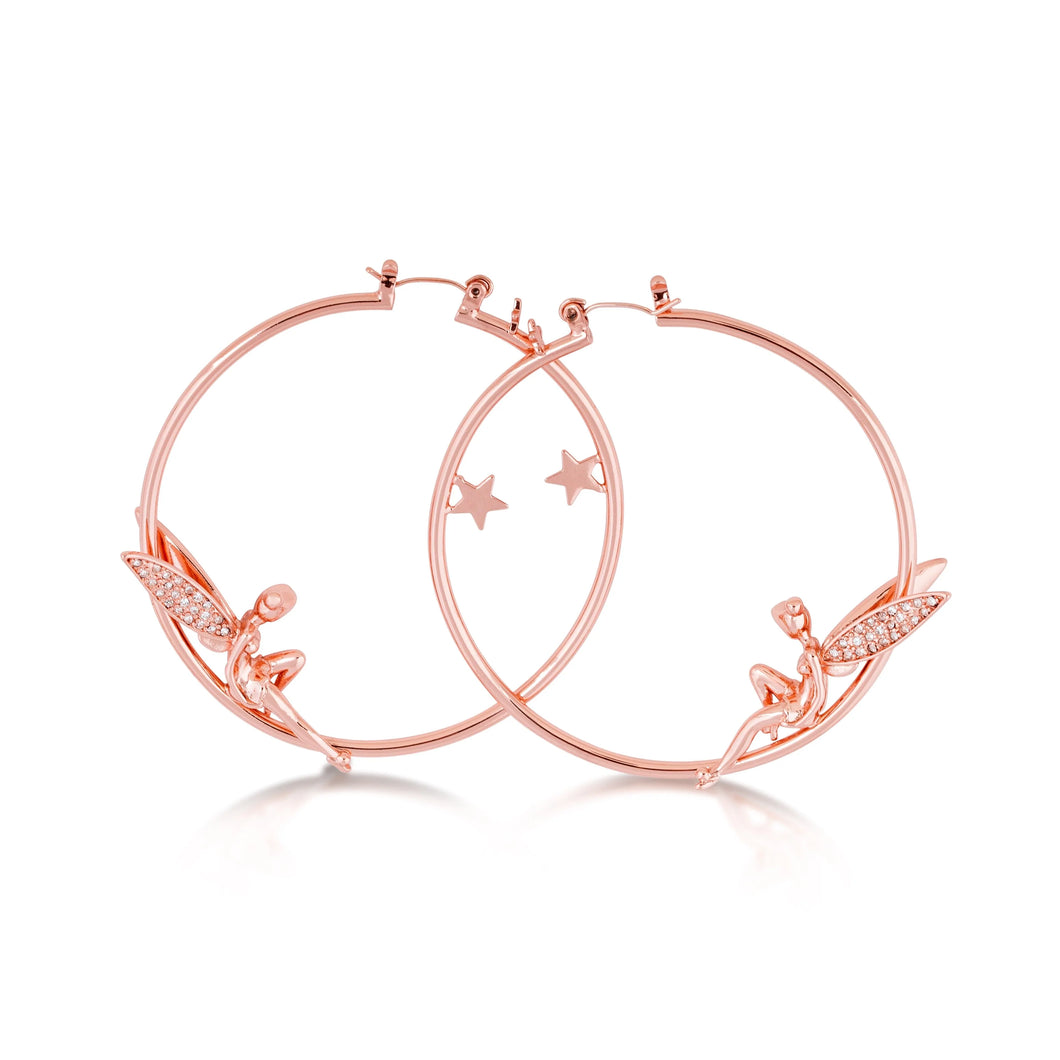 Tinker Bell Hoop Earrings - Rose Gold