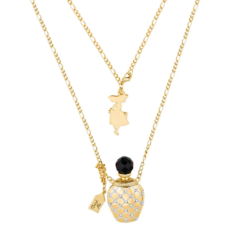 Disney Alice in Wonderland Potion Bottle Necklace - Gold