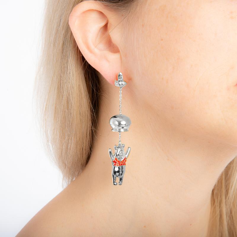 Disney Winnie the Pooh Honey Pot Drop Earrings Silver