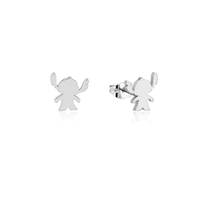 Disney Stitch Ohana Stud Earrings - Silver